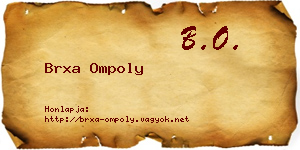 Brxa Ompoly névjegykártya